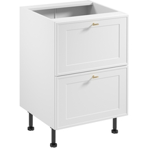 Szafka dolna stojąca 2 szuflady 60 cm D60S2 SORENTO BIAŁY / BIAŁA RAMKA Podstawowe