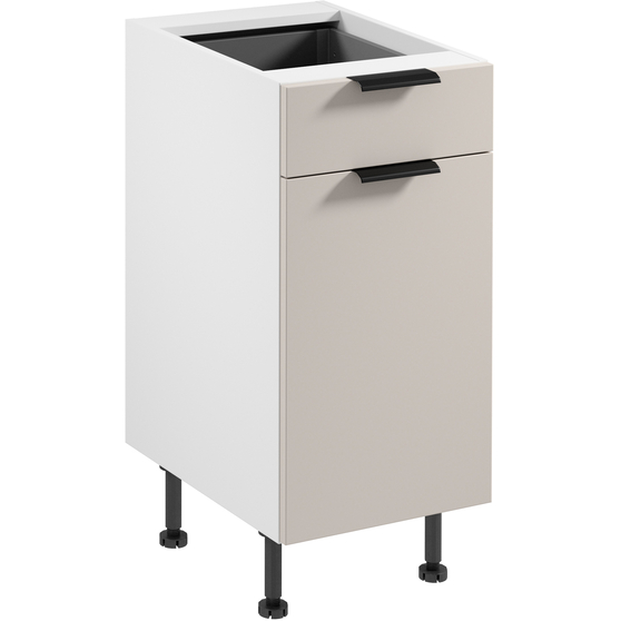 Szafka dolna stojąca 1 drzwi 1 szuflada 40 cm D40S1 SORENTO BIAŁY / BEIGE Podstawowe