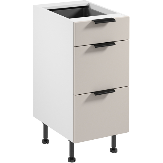 Szafka dolna stojąca 3 szuflady 40 cm D40S3 SORENTO BIAŁY / BEIGE Podstawowe