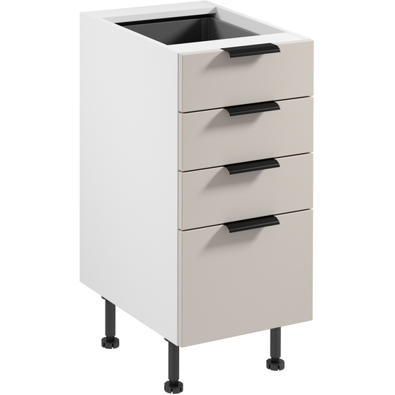 Szafka dolna stojąca 4 szuflady 40 cm D40S4 SORENTO BIAŁY / BEIGE Podstawowe