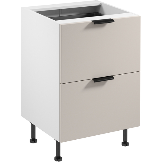 Szafka dolna stojąca 2 szuflady 60 cm z wkładem na sztućce D60S2 SORENTO BIAŁY / BEIGE Podstawowe
