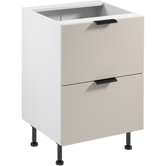 Szafka dolna stojąca 2 szuflady 60 cm D60S2 SORENTO BIAŁY / BEIGE Podstawowe