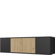 Szafka RTV ROSS 140 cm wisząca Dąb Artisan / Czarny Mat Podstawowe (1)
