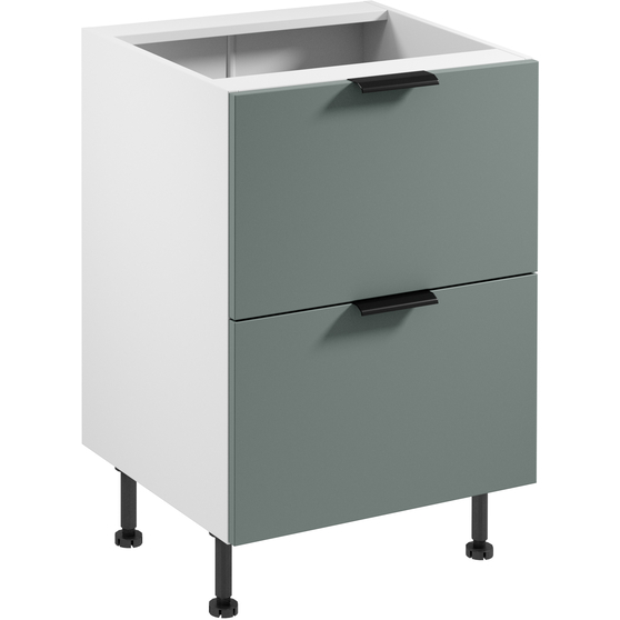 Szafka dolna stojąca 2 szuflady 60 cm D60S2 SORENTO BIAŁY / GREEN Podstawowe