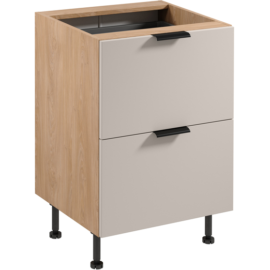 Szafka dolna stojąca 2 szuflady 60 cm z wkładem na sztućce D60S2 SORENTO PUCCINI / BEIGE Podstawowe