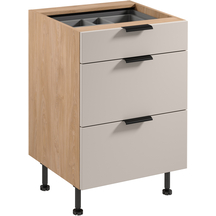 Szafka dolna stojąca 3 szuflady 60 cm z wkładem na sztućce D60S3 SORENTO PUCCINI / BEIGE Podstawowe