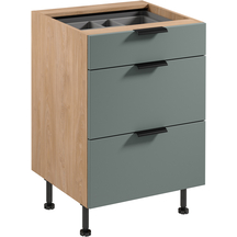 Szafka dolna stojąca 3 szuflady 60 cm z wkładem na sztućce D60S3 SORENTO PUCCINI / GREEN Podstawowe