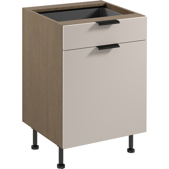 Szafka dolna stojąca 1 drzwi 1 szuflada 60 cm z wkładem na sztućce D60S1 SORENTO BALTIC STORM / BEIGE Podstawowe