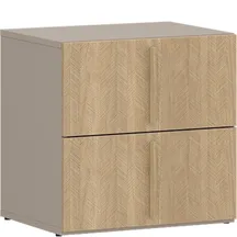 Szafka nocna z szufladami 45 cm TAOS09 Jodełka Scandi / Glina Szara TAO Podstawowe