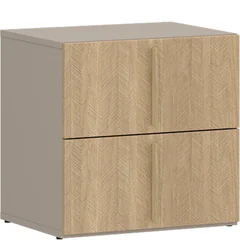 Szafka nocna z szufladami 45 cm TAOS09 Jodełka Scandi / Glina Szara TAO Podstawowe