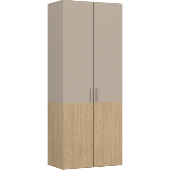 Szafa dwudrzwiowa 90 cm TAOS03 Jodełka Scandi / Glina Szara TAO Podstawowe