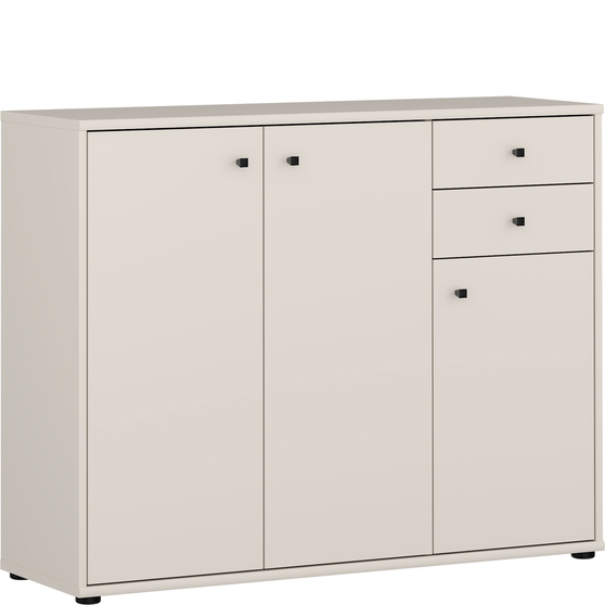 Komoda 2 szuflady 3 drzwi 110 cm T2KK40-U60 Piaskowy ARCHBOX Podstawowe
