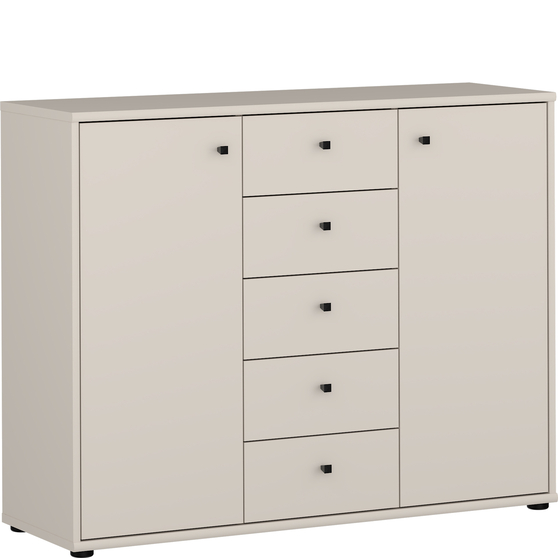 Komoda 5 szuflad 2 drzwi 110 cm T2KK45-U60 Piaskowy ARCHBOX Podstawowe