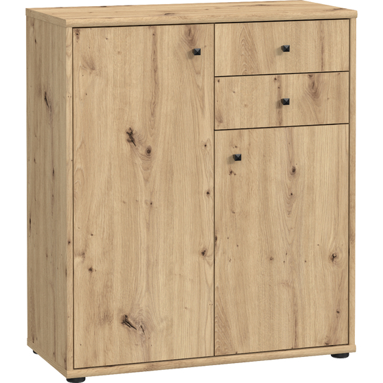 Komoda 2 szuflady 2 drzwi 75 cm T2KK50-D78 Dąb Artisan ARCHBOX Podstawowe
