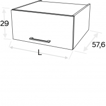 Szafka górna wisząca nadstawka 1 klapa WO.../29N KAMMONO P4 Szkic