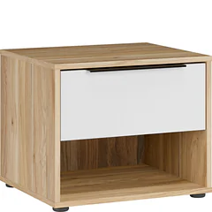Szafka nocna z szufladą i wnęką 50 cm OKYK011-Q344 Dąb Mauvella / Biały Połysk ORKNEY Podstawowe