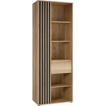 Regał z zamykaną szafką i szufladą 75 cm AXKR821L-M635 Dąb Mauvella / Czarny ARANK Podstawowe