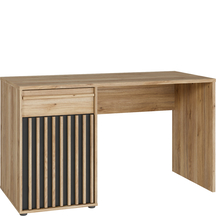 Biurko 130 cm AXKB221L-M635 Dąb Mauvella / Czarny ARANK Podstawowe