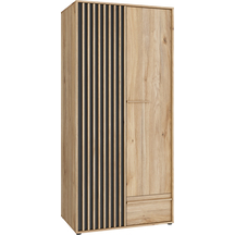 Szafa 95 cm z szufladą AXKS921L-M635 Dąb Mauvella / Czarny ARANK Podstawowe