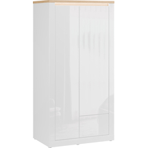 Szafa 2D 96 cm z oświetleniem DUKS822LB-Q356 Biała DURAOAK Podstawowe