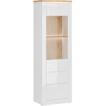 Witryna pojedyncza 62 cm z oświetleniem DUKV712B-Q356 Biała DURAOAK Podstawowe
