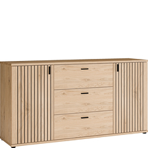 Komoda 160 cm 3 szuflady 2 drzwi VRQK231-D136 Dąb Dziki Naturalny VERNIQ Podstawowe