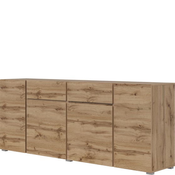 Duża komoda z szufladami 220 cm dąb wotan 24N0OA47 TYP-47 ASYMETRIC Podstawowe