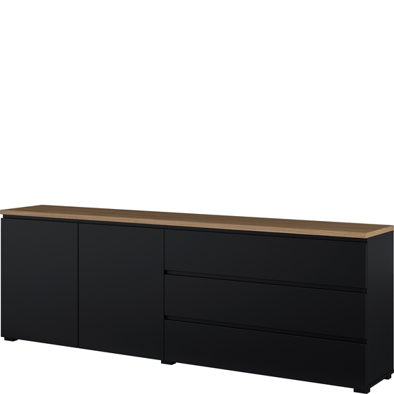 Komoda 2 drzwi 3 szuflady 200 cm Dąb Mauvella 24W5OJ28 TYP-28 MODO Podstawowe