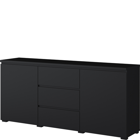 Komoda 2 drzwi 3 szuflady 150 cm Czarny Onyx 24W3OJ26 TYP-26 MODO Podstawowe