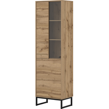Witryna 2D wysoka szklana loft do salonu Dąb Wotan 24N0OZ05 TYP-05 LOFT Podstawowe