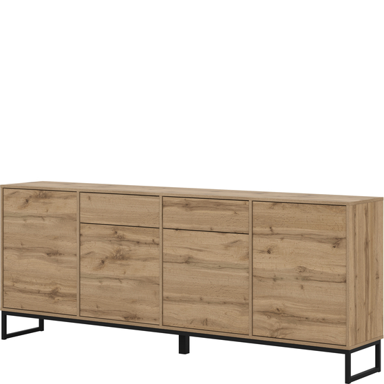 Duża komoda czterodrzwiowa loftowa Dąb Wotan 24N0OZ47 TYP-47 LOFT Podstawowe