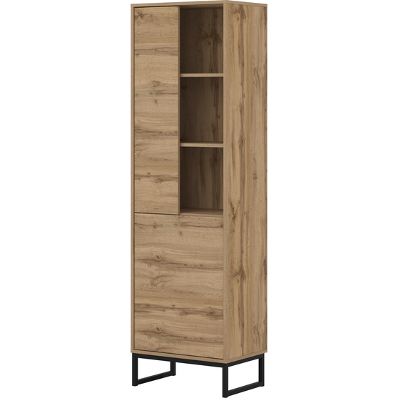 Wysoki regał z drzwiami salon loft Dąb Wotan 24N0OZ88 TYP-88 LOFT Podstawowe