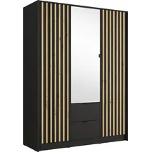 Szafa 3-drzwiowa z szufladami 150 cm Czarny Onyx / Dąb Artisan KATANIA Podstawowe