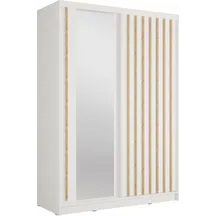 Szafa przesuwna 2D ALUNA z lustrem 155 cm Biały / Dąb Artisan Podstawowe