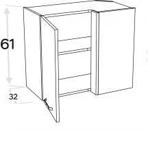 Szafka górna wisząca narożna 2 drzwi WRP70x40/61 KAMMONO P4 Szkic