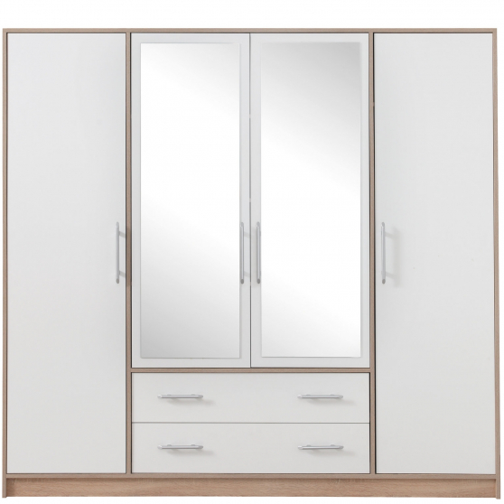 Szafa 4D Biała z lustrem SRL1 SMART Podstawowe