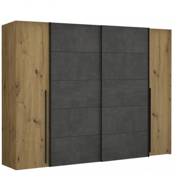 Szafa z drzwiami przesuwnymi i uchylnymi NRGS82511-C752 Dąb Artisan / Beton Ciemnoszary NARAGO Podstawowe Szafa z drzwiami przesuwnymi i uchylnymi NRGS82511-C752 Dąb Artisan / Beton Ciemnoszary NARAGO Podstawowe
