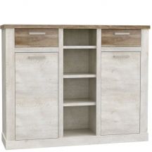 Komoda z regałem DURK331-T75 Pinia Biała / Dąb Antyczny DURO Podstawowe