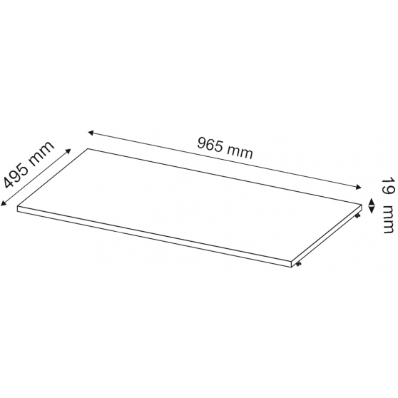 Półka długa do szafy 02 / 03 Typ 60 ATLANTA Szkic