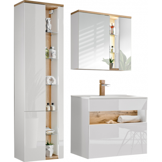 Zestaw mebli do łazienki SET 80 cm BAHAMA WHITE Podstawowe