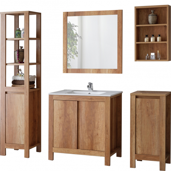 Zestaw mebli do łazienki SET 80 cm CLASSIC OAK Podstawowe
