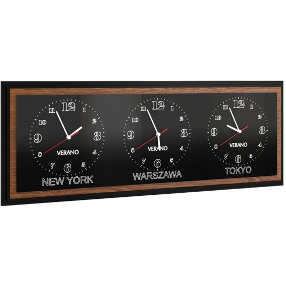 Zegar potrójny poziomy VERANO Podstawowe