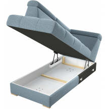 Otomana zamknięta długa z pojemnikiem na pościel Lewa V4L RIVA Podstawowe