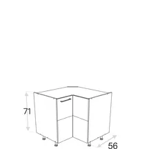Szafka dolna stojąca narożna 2 drzwi 90 x 90 cm DRP90 KAMMONO F4 Szkic