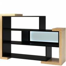 Regał wolnostojący niski z oświetleniem wnęki Prawy CORINO Podstawowe