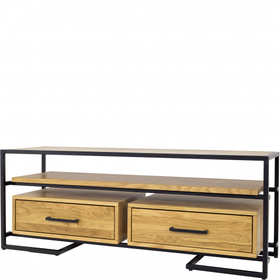 Szafka RTV drewniana dębowa RV370 METAL Podstawowe