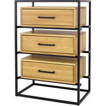 Komoda drewniana dębowa KD370 METAL Podstawowe