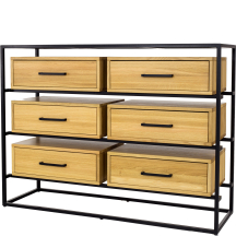 Komoda drewniana dębowa KD371 METAL Podstawowe