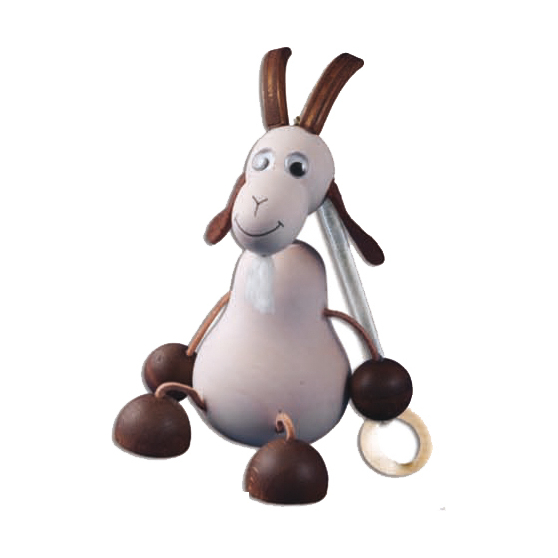 Zabawka drewniana bukowa wisząca koza biała GD407 Podstawowe