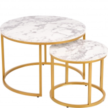 PAOLA marmur / złoty Halmar Ława zestaw Podstawowe